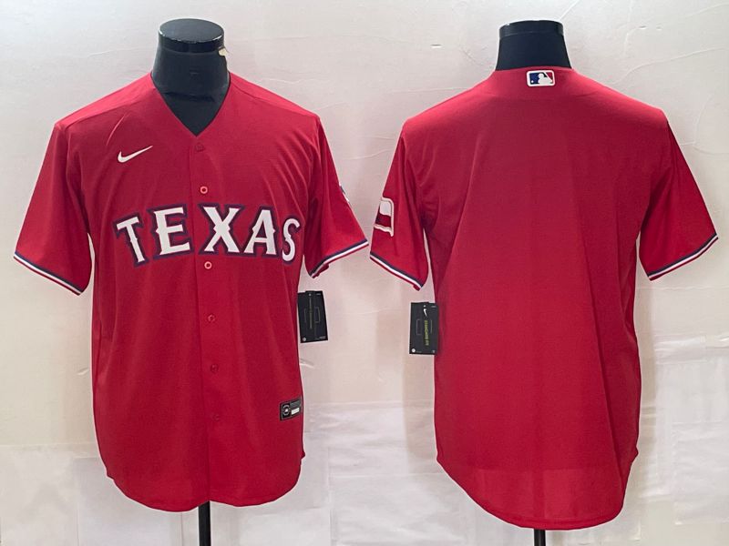Men Texas Rangers Blank Red Game Nike 2023 MLB Jersey style 1